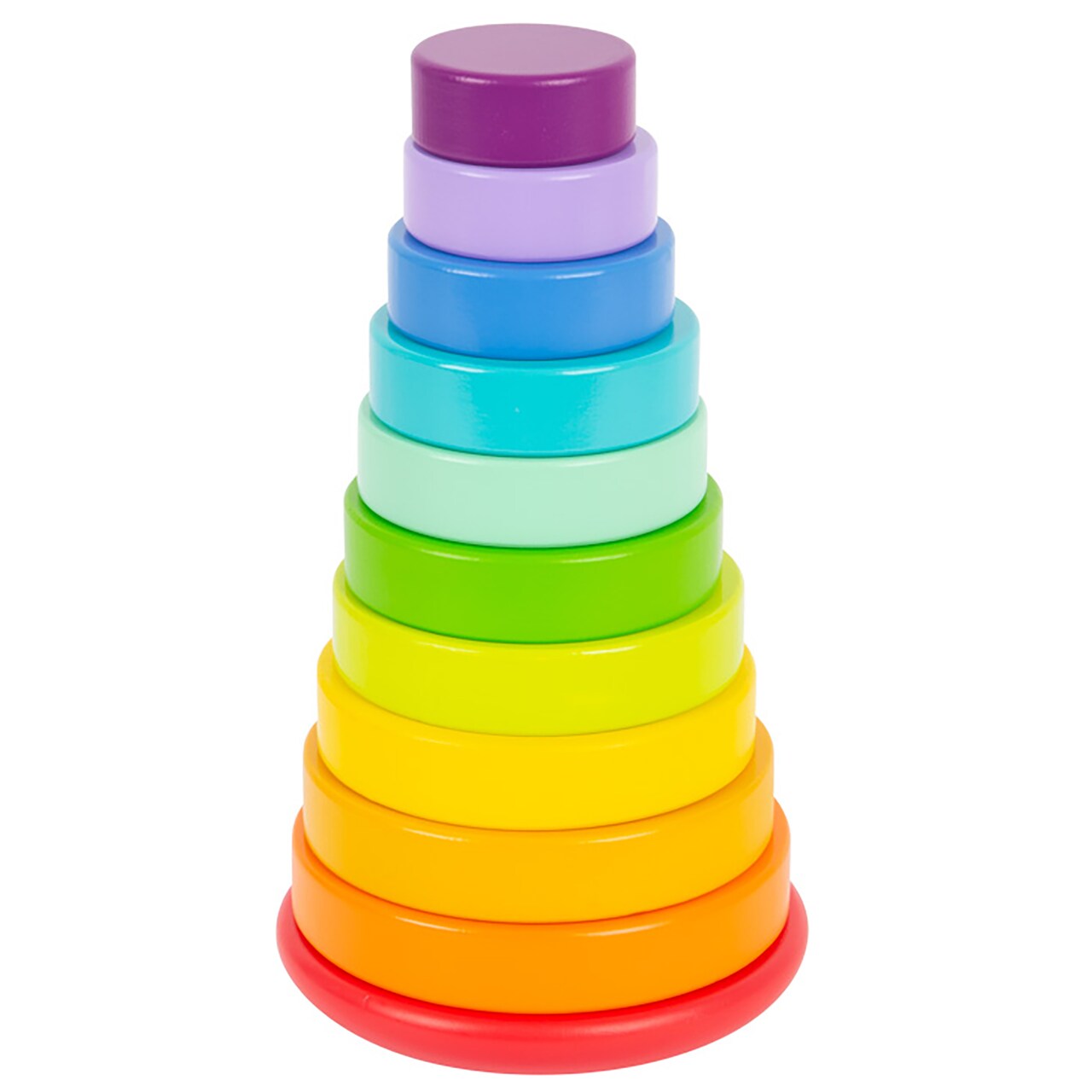Small foot wooden toys Large Stacking Rainbow Tower designed for children ages 12+ months